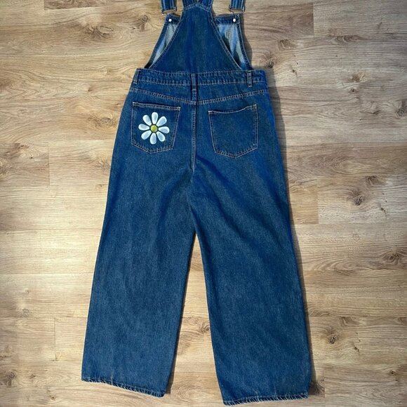 Custom Hand-Painted Daisy Denim Overalls – One of a Kind - Picture 2 of 3